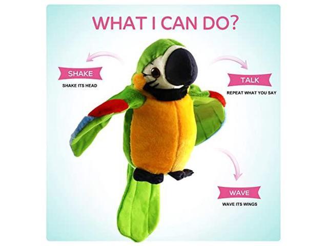 Talking Parrot Speaking Parrot Record Repeats Toy Talking Stuffed Animal Waving Wings Interactive Plush Toy Kid Birthday Gift 