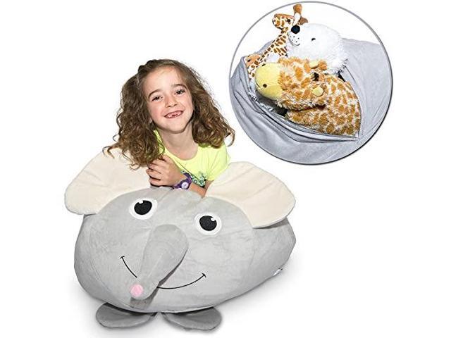 Spacious Stuffed Animal Storage Bean Bag “SOFT ’n SNUGGLY” Comfy Plush 