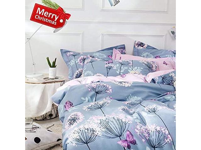 Modern Twin Bedding Sets Floral Branches Butterfly Printed Duvet Comforter Cover Sets Girl Teens Cotton Pink Blue Bedding Collection Soft Hypoallergenic Lightweight Breathable Durable Twin Newegg Com