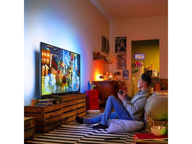  LED Strip Lights, HitLights 4 Pre-Cut 1ft/4ft Small Light  Strips Dimmable, RGB 5050 Color Changing LED Tape Light with Remote and  UL-Listed Adapter for TV Backlight, Bedroom, Cabinet Shelf Display 