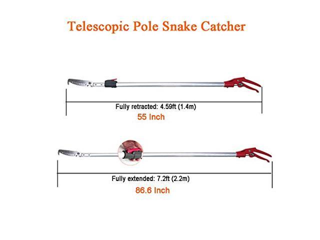 Retractable Snake Stick Handle Catcher Stick Capture Hook Tool Stainless Steel 