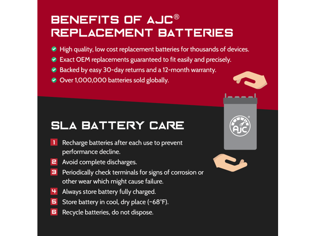 This is an AJC Brand Replacement APC AP AP AP330XT 12V 9Ah UPS Battery