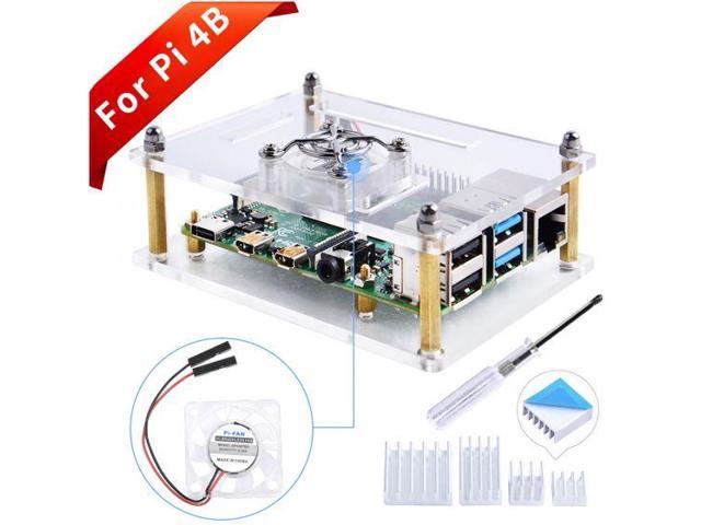 Jun/_Electron For Raspberry Pi 3 B Case with Fan and Heatsink for raspberry pi 3 case 4 layers Acrylic Transparent Plate