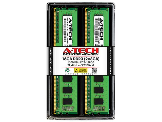 A-Tech 16GB (2x8GB) DDR3 1600MHz DIMM PC3-12800 UDIMM Non-ECC 2Rx8