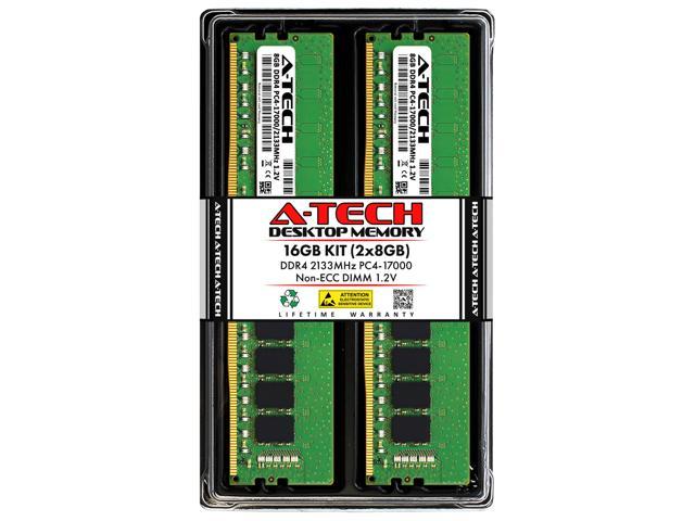 A-Tech 16GB (2x8GB) DDR4 2133MHz DIMM PC4-17000 UDIMM Non-ECC Unbuffered 1.2V CL15 288-Pin Desktop Computer RAM Memory Upgrade Kit