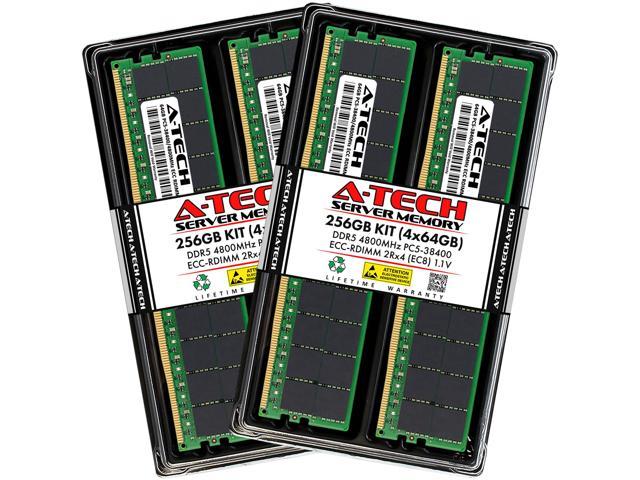 A-Tech 256GB (4x64GB) 2Rx4 PC5-38400R DDR5 4800 MHz EC8 RDIMM ECC