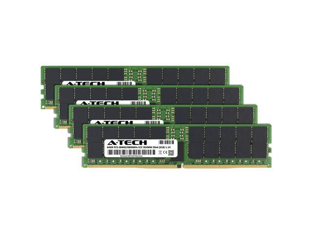 A-Tech 256GB (4x64GB) 2Rx4 PC5-38400R DDR5 4800 MHz EC8 RDIMM ECC  Registered DIMM 288-Pin Dual Rank x4 Server & Workstation RAM Memory  Upgrade Kit