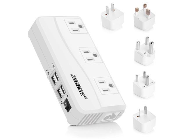 BESTEK 200W 220V to 110V Travel Voltage Converter Worldwide Travel Kit 3 Outlet 