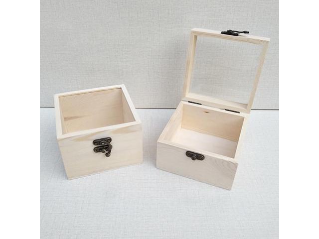 plain wooden box with lid