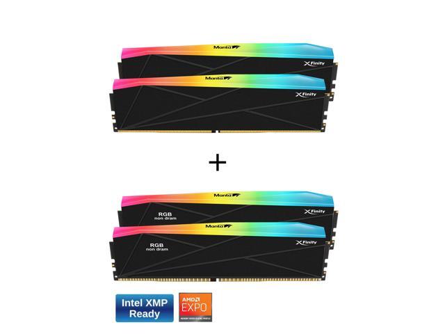 V-COLOR DDR5 SCC 2+2 KIT Manta XFinity 32GB(16GBx2) 8000MHz with RGB Filler kit CL38 1.45V RGB Gaming Desktop Upgrade RAM Memory Module - Black (TMXFL1680838KW-DK)