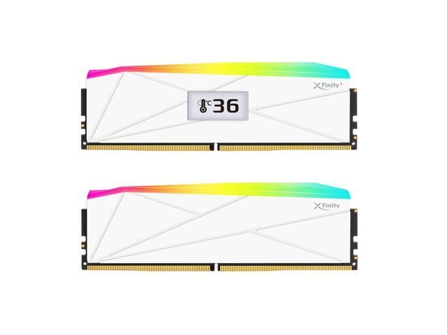 V-COLOR OLED XFinity+ DDR5 64GB (2x32GB) 8000MHz CL40 1.35V SK Hynix IC RGB Gaming Desktop Memory with Built-in OLED Display, White, for AMD EXPO (OTMXFAL3280840WWK)