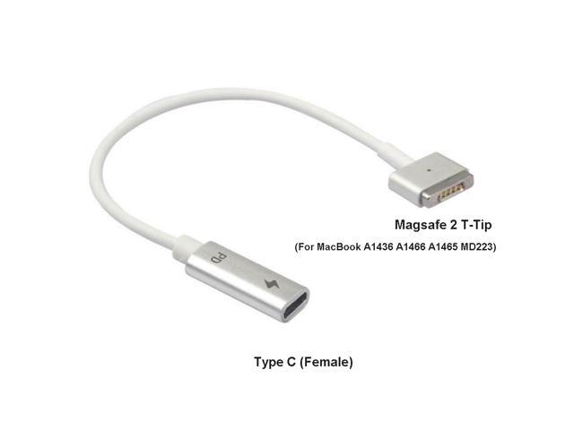 USB C Type C Female to Magsafe 2 T-Tip Adapter Cable for Apple MacBook A1436 A1466 A1465 MD223