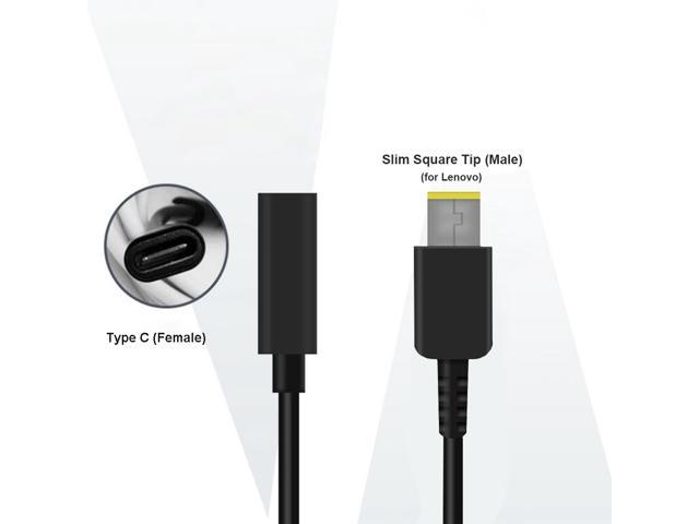 USB-C Type-C (Female) to Slim Square Tip converter cable for Lenovo 65W Slim tip laptops Computer Power Cords - Newegg.com