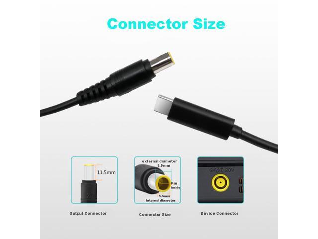 USB-C Type C to Lenovo Laptops 7.9mm*5.5mm Round Tip Connector Plug