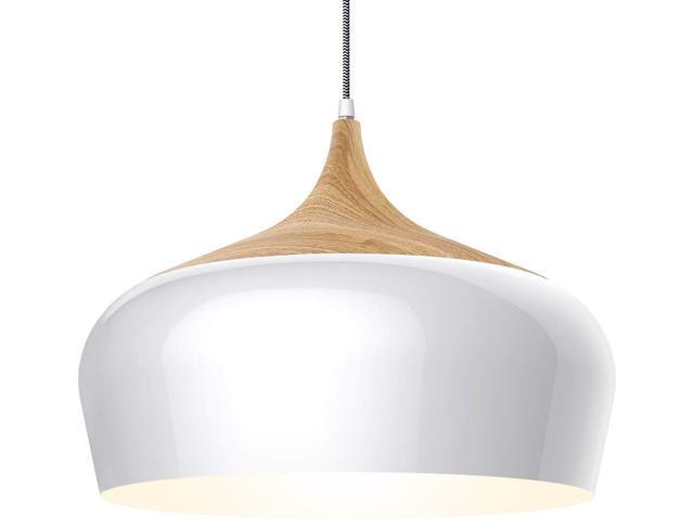 Tomons Modern Style Wood Pattern Ceiling Lights Pendant Light With 8w Led Lamp Bulb For Dining Room Kitchen Coffee Bar Living Room Study Room Pl1001 White Newegg Com