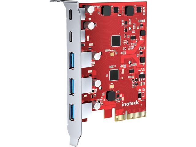 Inateck PCIe to USB 3.2 Gen 2 Expansion Card Express Card 20 Gbps Bandwidth, 3 USB Type-A and 2 USB Type-C Ports, Wide Compatibility