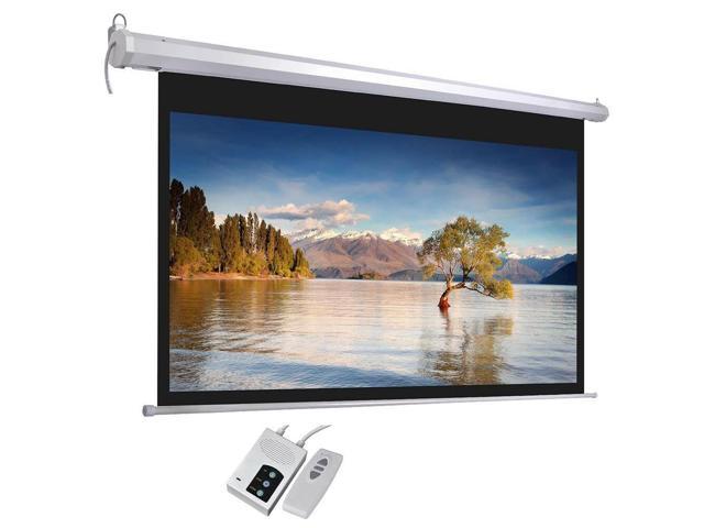 16 9 Electric Projector Screen Retractable Ceiling Mounted 92 Home Theater