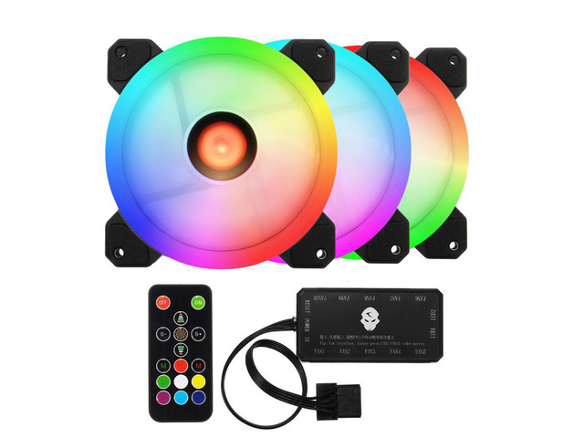 Budget Led Case Fans 3PCS 120mm Hybrid RGB Case Fan Adjustable RGB LED Light Computer Case ...