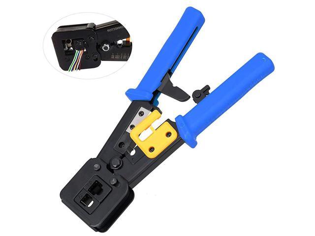 RJ45 RJ12 Crimp Tool 6P/8P Multi-function Cable Cutter Pass Through ...