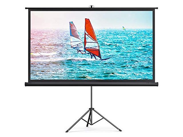 LUCKUP Projector Screen with Tripod Stand 100 16:9 HD Outdoor Movie Projection Screen Height Adjustable for Home Theater and Office Presentation White 