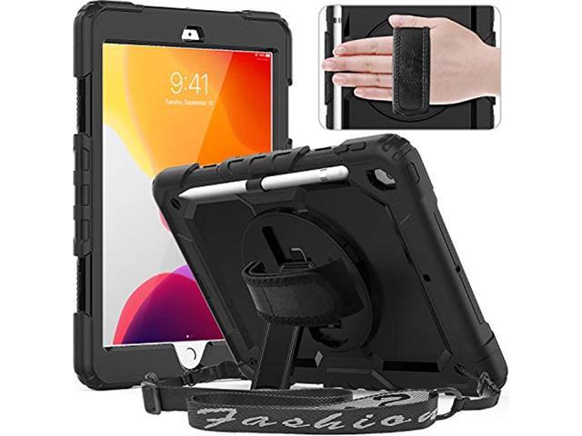 Photo 1 of ***STOCK PHOTO REFERENCE ONLY*** Timecity iPad 10.2 Case 2020/2019 (iPad 8th/ 7th Generation Case) with Screen Protector Pencil Holder Rotating Kickstand Hand/Shoulder Strap.Rugged Protective Tablet Cover 10.2 inch-Black