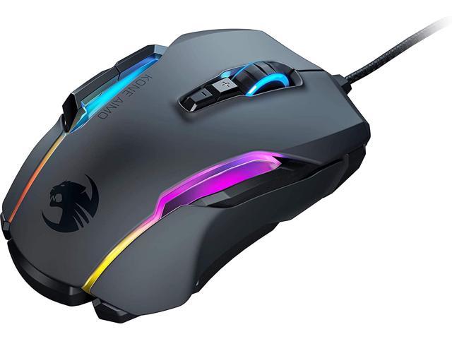 ROCCAT Kone AIMO Remastered PC Gaming Mouse, Optical, RGB Backlit Lighting,  23 Programmable Keys, Onboard Memory, Palm Grip, Owl Eye Sensor