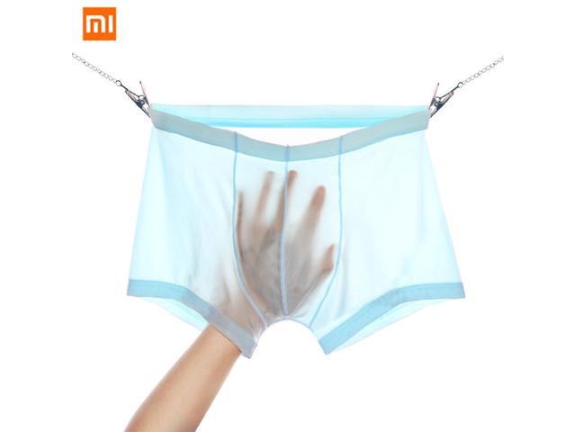 1pcs Xiaomi mijia Summer Ultra-thin men's Panties Ice silk seamless men's boxer Solid translucent underpants Breathable Panties