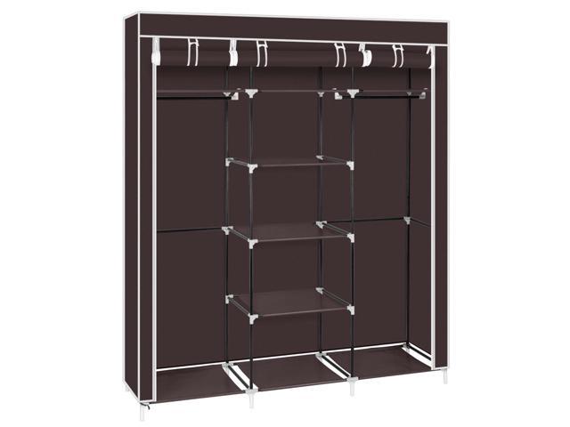 Heavy Duty Closet Wardrobe Clothes Rack Shelf Storage Holder with Metal Shelves