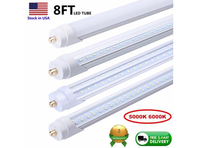 8FT LED Tube Light T8 Single Pin 45W FA8 LED Shop Light Fluorescent 5000K 6500K 