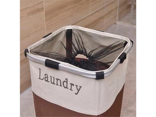 2018 Portable Single Lattice Laundry Basket Brown And White Storage Baskets Home Storage Organization Laundry Basket Brown Newegg Com