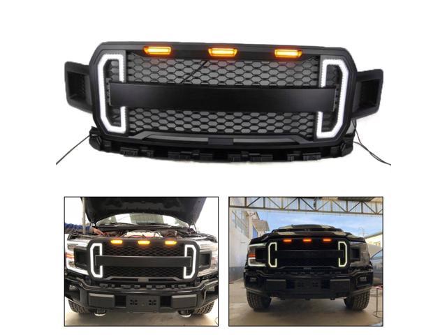 Front Bumper Grill Grille For Ford F150 F-150 2018-2019 With Amber LED ...