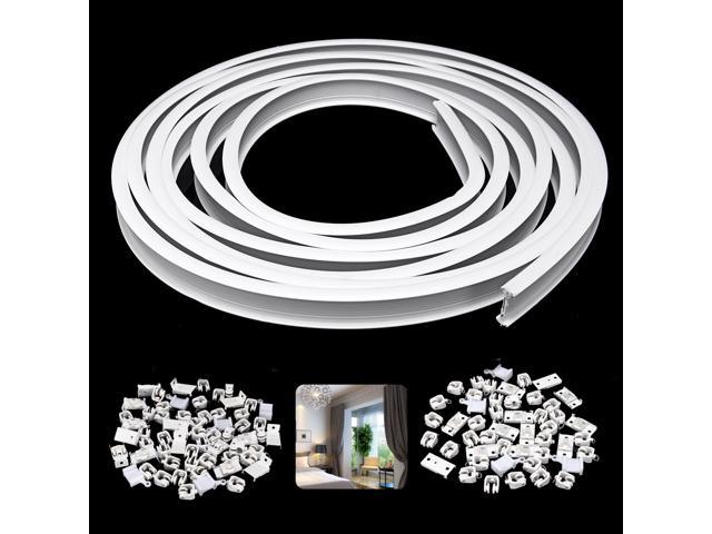 Details about   5m Flexible Ceiling Mounted Curtain Track Rail Straight Slide Window Balcony 
