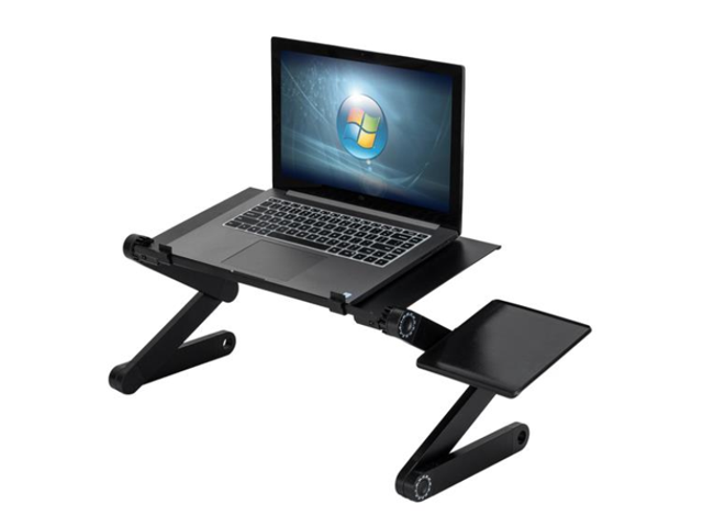 Laptop Table Adjustable Laptop Bed Table Laptop Computer Stand Portable Laptop Workstation Notebook Stand Reading Holder With 2 Cpu Cooling Fans And Mouse Pad In Sofa Bed Couch Office Laptop Accessories Computers