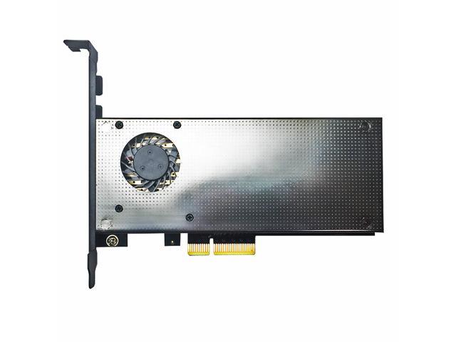 GLOTRENDS 2 in 1 M.2 PCIe NVMe 4.0/3.0 Adapter with EMI Protection Cover Built-in Fan for M.2 PCIe (NVME/AHCI) SSD and M.2 NGFF SATA SSD (PA13-FAN)