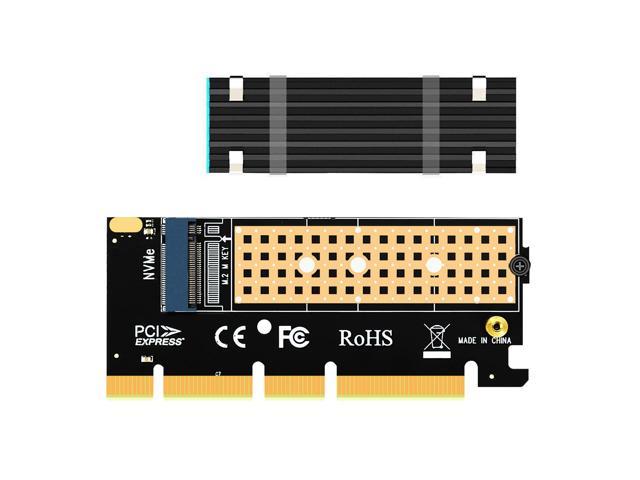 GLOTRENDS M.2 PCIe NVMe 4.0/3.0 Adapter with 0.12inch (3mm) Thick M.2 Heatsink for M.2 PCIe SSD (NVMe and AHCI), PCI-E GEN4 Full Speed