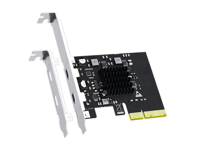 GLOTRENDS Scheda PCIe X1 USB-C 10Gbps Con Chip ASM3142, 2 Porte, Staffa Alta E Bassa