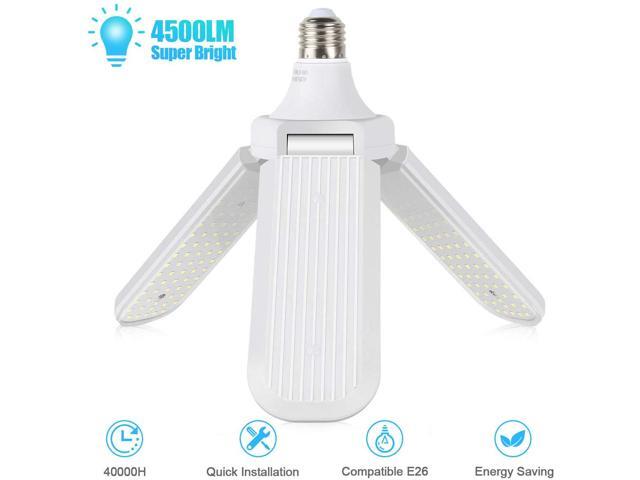 LED Adjustable Garage Light Lamp Super Bright Garage Light Deformable Garage Lighting LED 4500LM Triple Glow Led Garage Lights Shop Lights Working Light for Garage Workbench Warehouse Basement