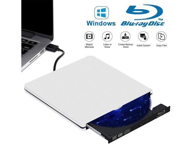 External Blu Ray CD DVD Drive Burner 3D, USB 3.0 BD ROM DVDRW CDRW Bluray Burner Player Writer Rewriter Reader for Macbook Notebook Laptop Mac OS Windows 10 8 7 XP