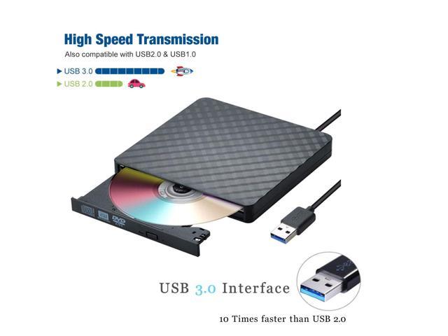 USB 3.0 External CD DVD Drive, Ultra Slim CD/DVD +/-RW Writer