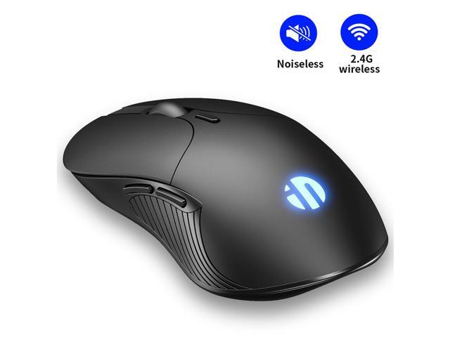 Silent Wireless Mouse Rechargeable Durable Slim Mice 2.4G Wireless Mice 3 DPI Adjustable 6 Buttons for Notebook, PC Computer Mouse (Black)