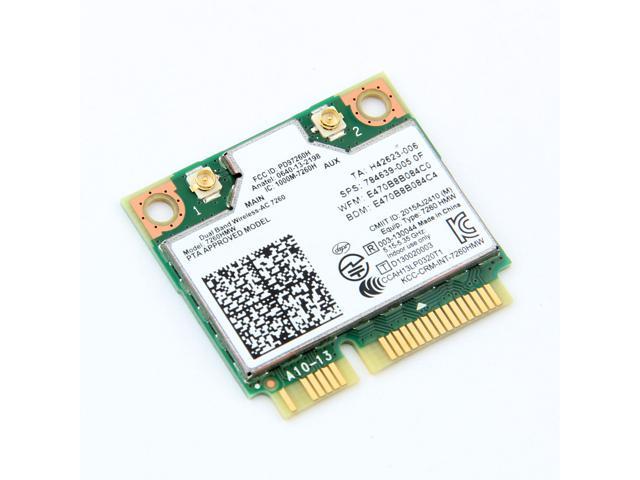 Carte WiFi, Mini carte sans fil PCI-E, carte Bluetooth réseau pour 7260HMW,  carte sans fil double bande pour les ententes AC Half Mini Pcie Card