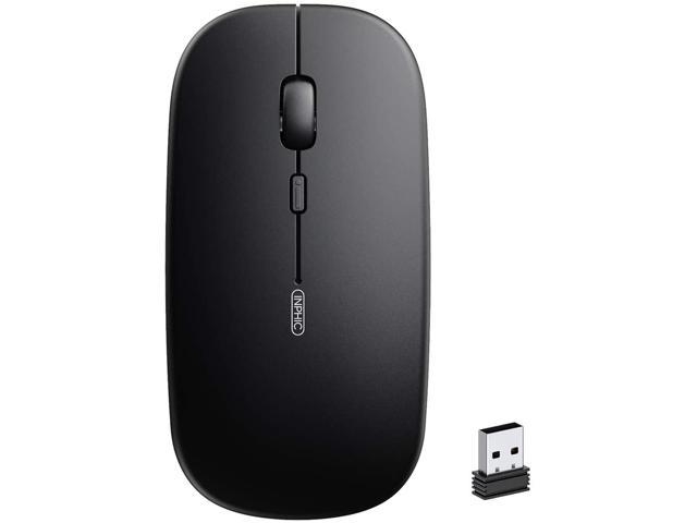 Wireless Mouse for Laptop, 2.4G Rechargeable Silent Computer Mouse,1600 DPI Ultra Thin Optical Portable USB Mini Mouse, Cordless Mice for Laptop, PC, MacBook, Mac