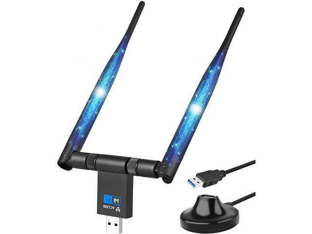USB WiFi Adapter for PC Latest Long Range Stable Signal 1200Mbps Wireless WiFi Dongle USB 3.0 2.4G/5G 802.11AC Network Adapter with Dual Antenna for Windows XP/10/8/8.1/7/Vista Mac 10.6-10.15, Linux