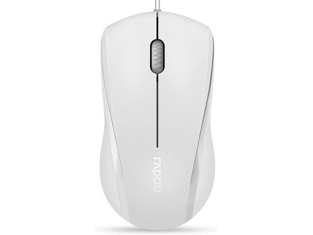 Silent USB Wired Mouse, 1000 DPI 5ft Cord Quiet Button Optical Computer Mouse, Left Right Hand Use, for Laptop Chromebook MacOS Notebook (White)