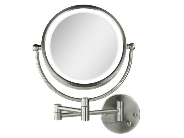Ovente Lighted Wall Mounted Makeup, Wall Mounted Makeup Mirror With Light 7x