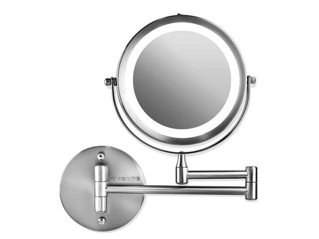 Ovente Lighted Wall Mounted Makeup, Magnifying Lighted Makeup Mirror Wall Mount