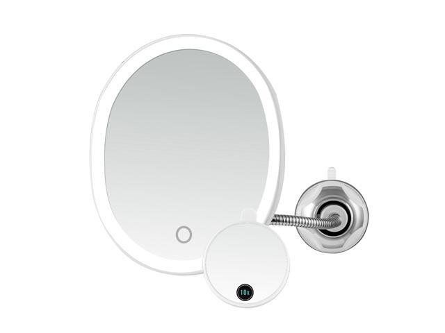 1x 10x Magnification Suction Cup, Ovente Lighted Wall Mounted Makeup Mirrors