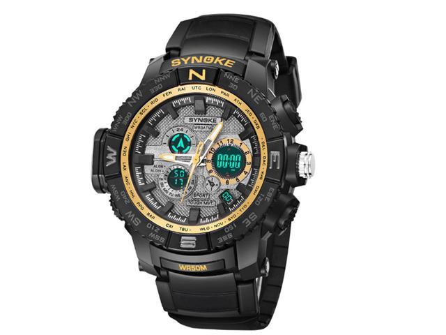 black waterproof digital watch