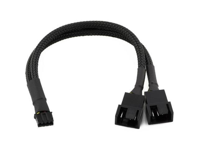 CRJ 4-Pin PWM GPU Dual Fan Splitter Sleeved Adapter Cable For Graphics Cards