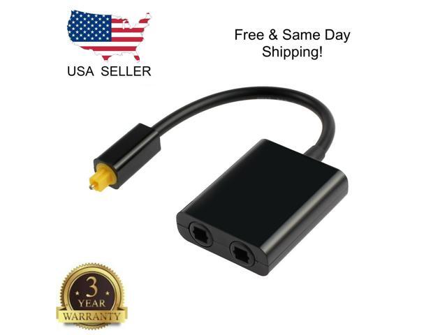 CloverUS Dual Port Toslink Digital Optical Adapter Splitter Fiber Audio Cable